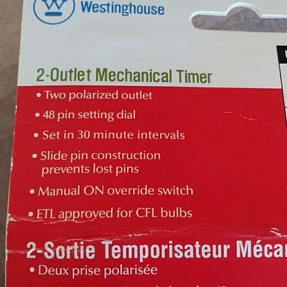 🆕 Wall timer NEW Westinghouse 2 outlet Mechanical Timer - Picture 3 of 8
